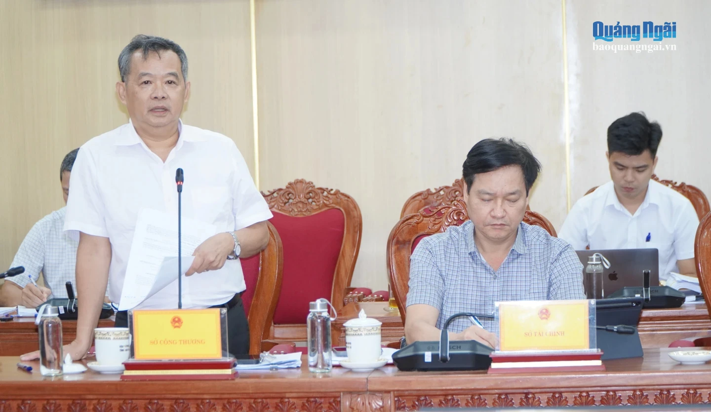 Đại diện Sở Công thương tham gia ý kiến tại buổi làm việc.